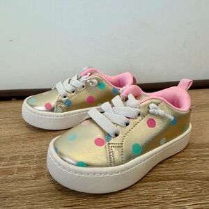 Carter's Gold Sneakers with Colorful Dots